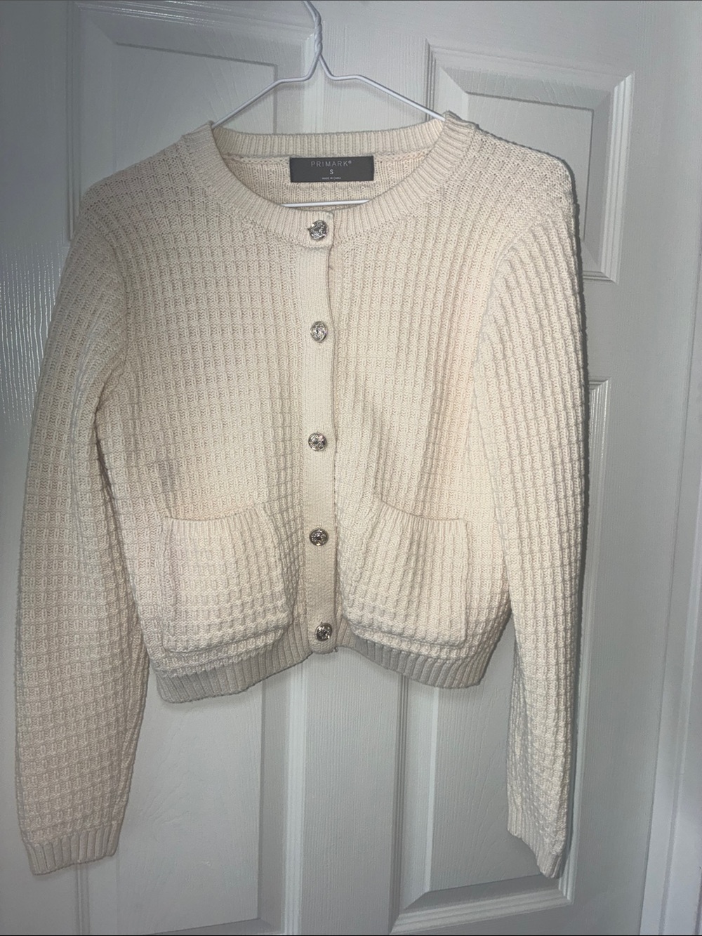 Primark Cream Button-Up Textured Cardigan